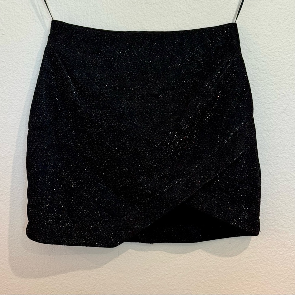 Topshop PETITE Black Mini Wrap Skirt Cocktail